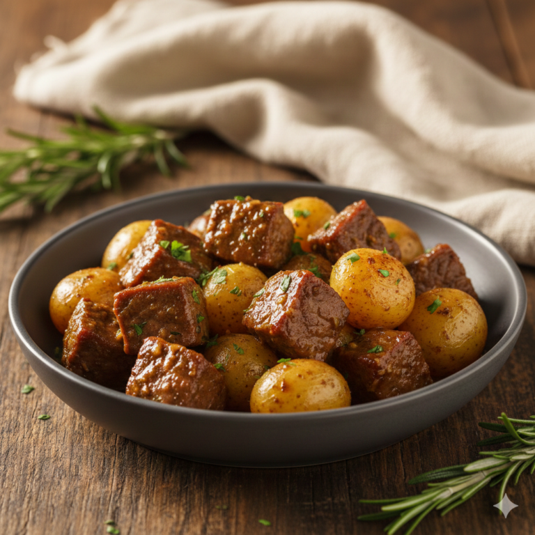 Crockpot Garlic Butter Beef Bites