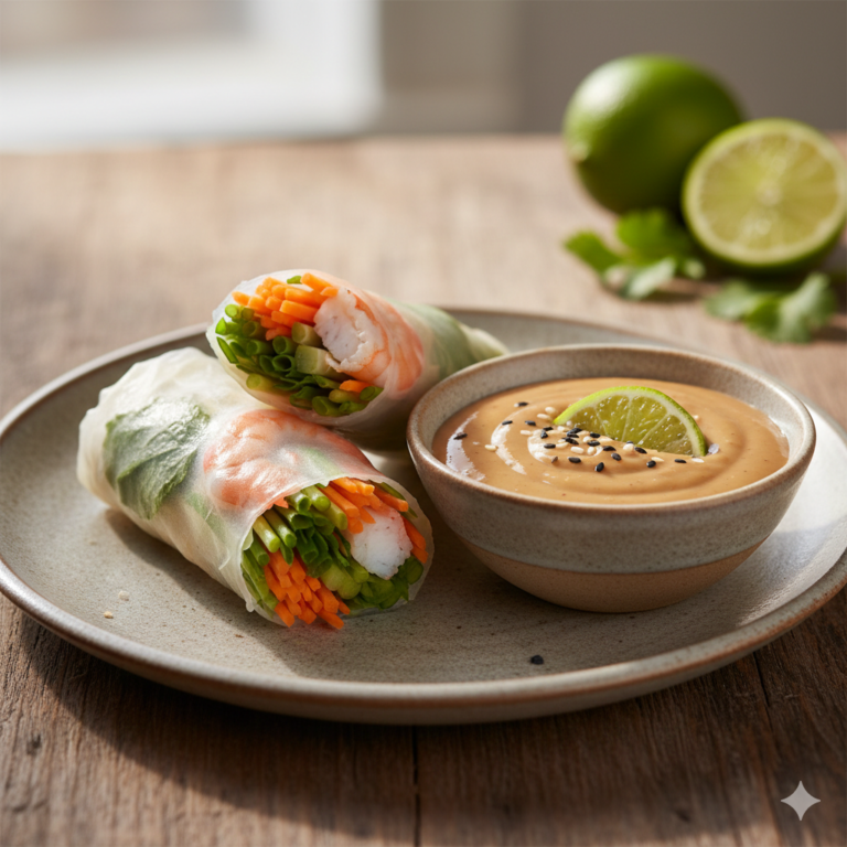 Fresh Summer Rolls with Creamy Peanut Sauce