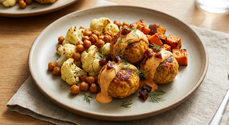 Sheet Pan Harissa Chicken Meatballs